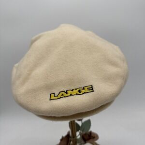 Lange Wool Embroidered Logo‎ Newsboy Hat Cap With Button Brim Vintage